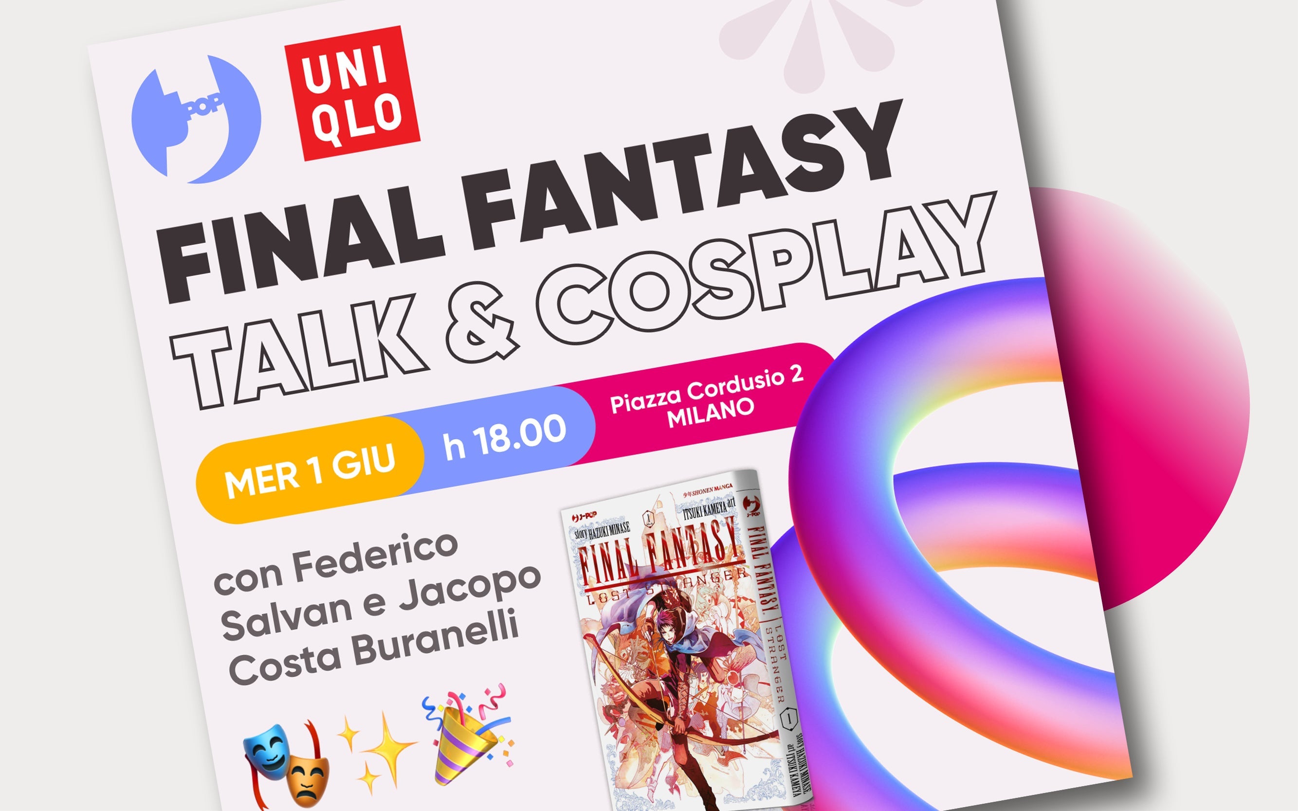 J-POP Manga presenta Final Fantasy Talk & Cosplay con UNIQLO