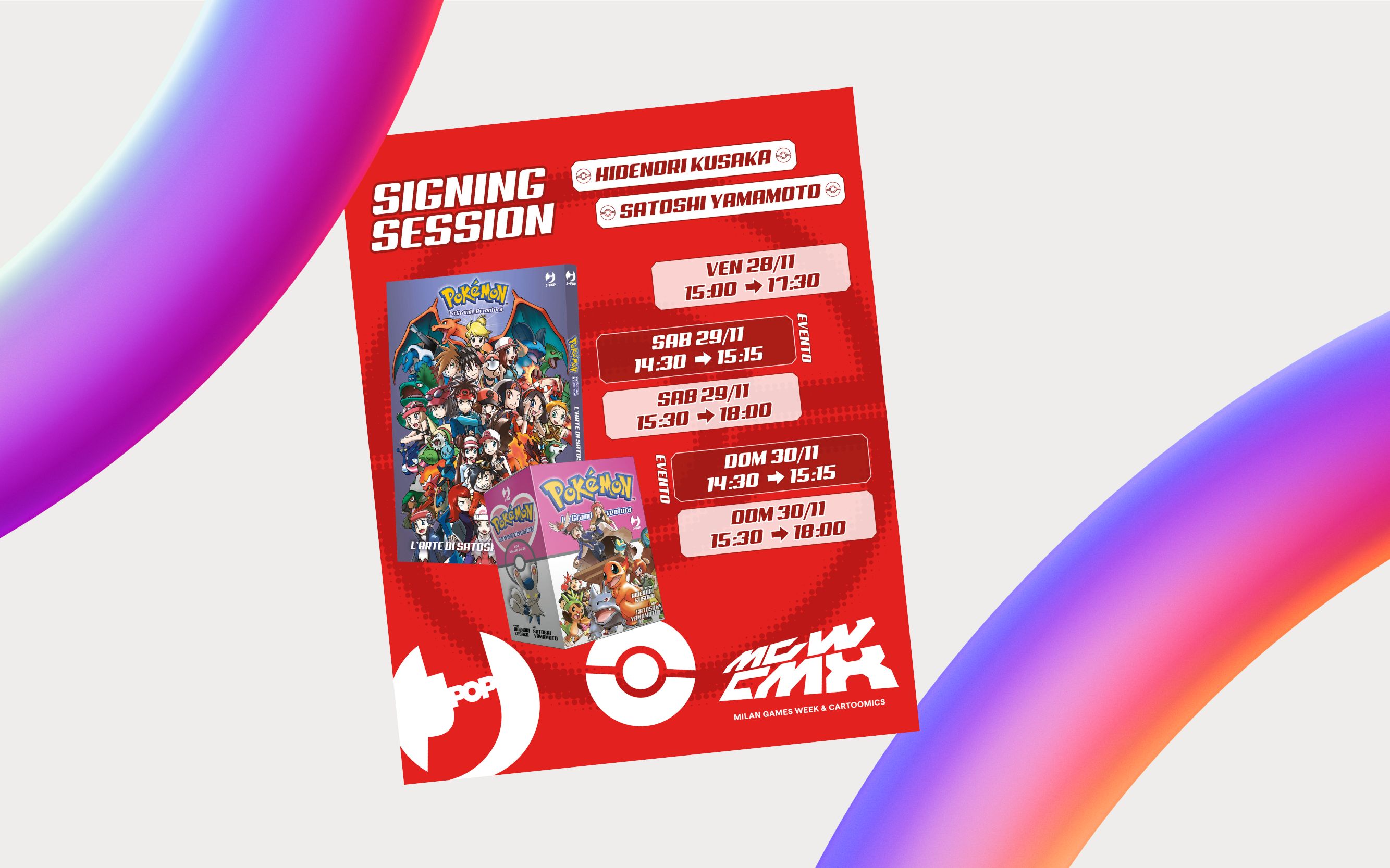 Milan Games Week & Cartoomics 2025: regolamento signing session Hidenori Kusaka e Satoshi Yamamoto