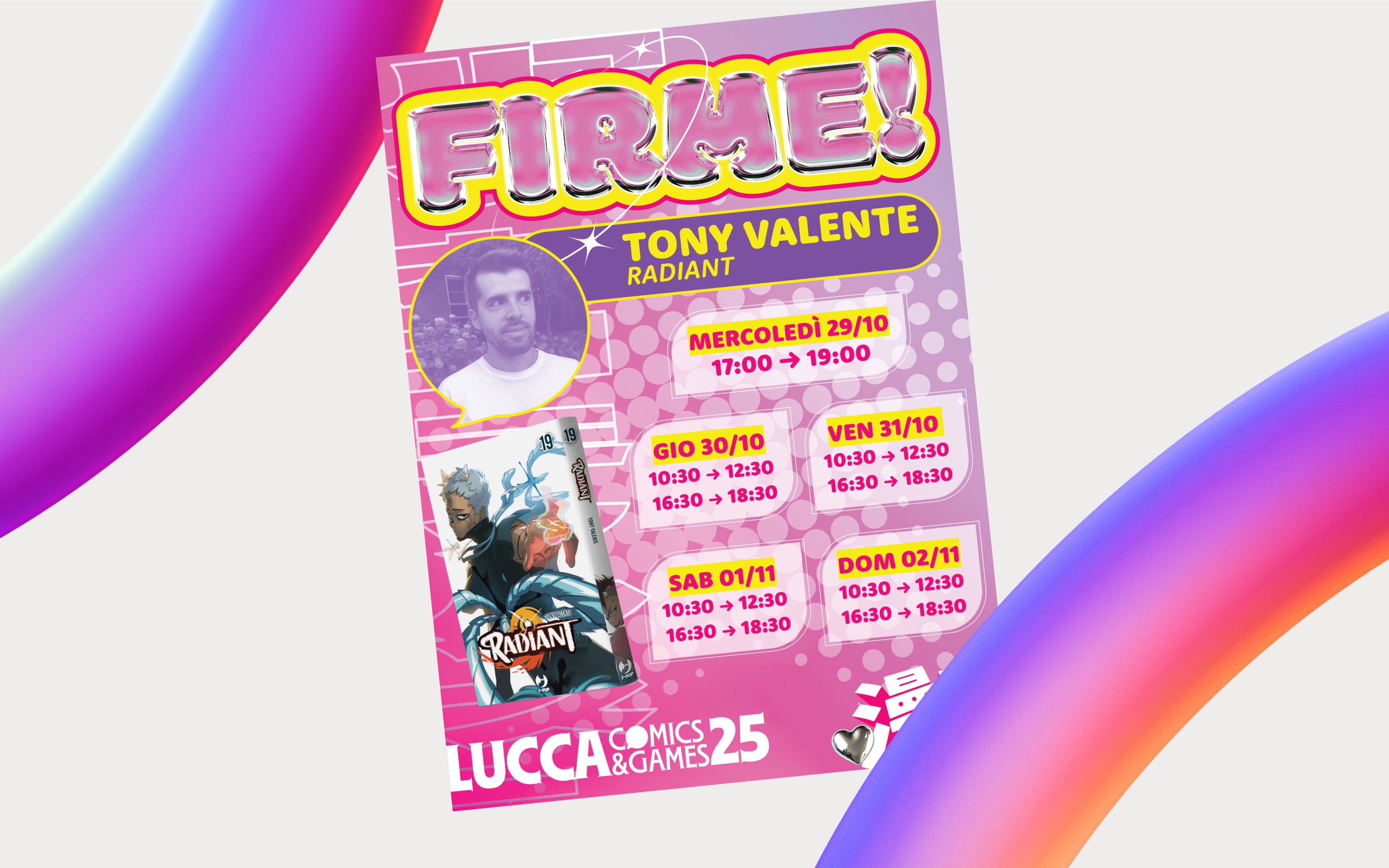 Lucca Comics & Games 2025: regolamento firme Tony Valente